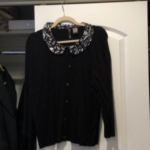 Torrid Black Cardigan with PeterPan Collar
